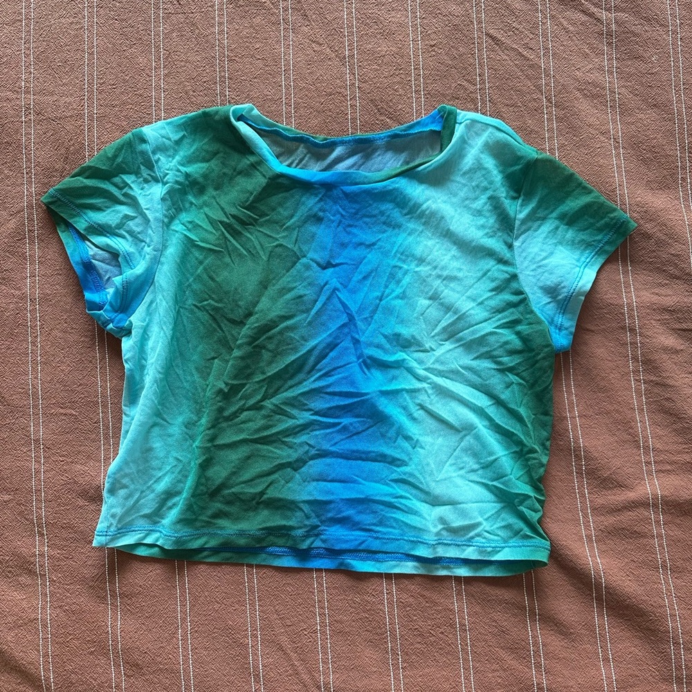 Mesh Aerie Blue Gradient Crop Top